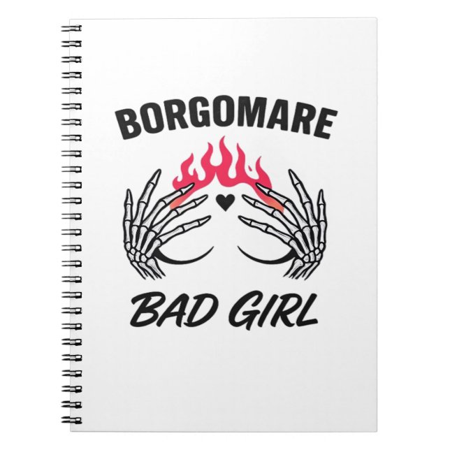 Bgm Bad Girl II - Skeleton Heart Hands   Notebook (Front)