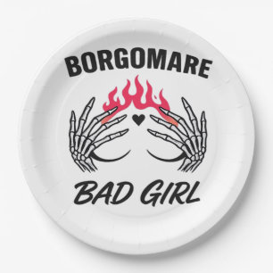 Bgm Bad Girl II - Skeleton Heart Hands   Paper Plate