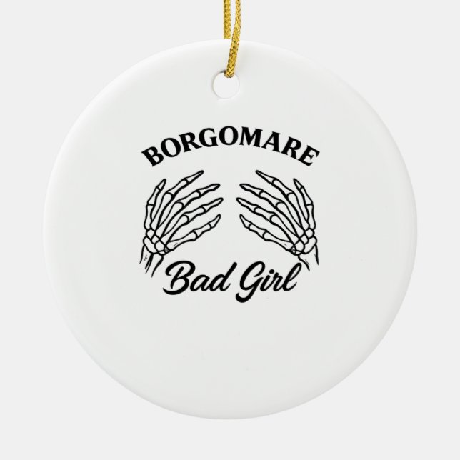 Bgm Bad Girl - Skeleton Heart Hands  Ceramic Tree Decoration (Front)