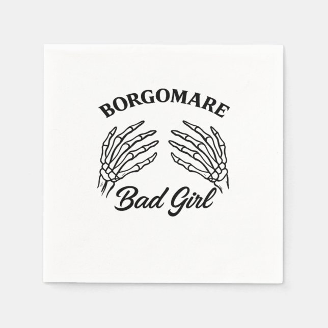 Bgm Bad Girl - Skeleton Heart Hands  Napkin (Front)