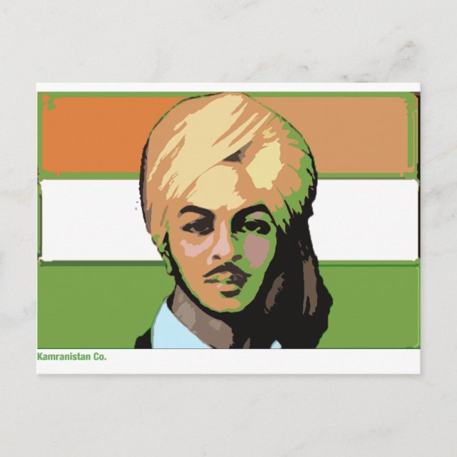 Bhagat Singh: A Revolutionary Hero Postcard (Front)