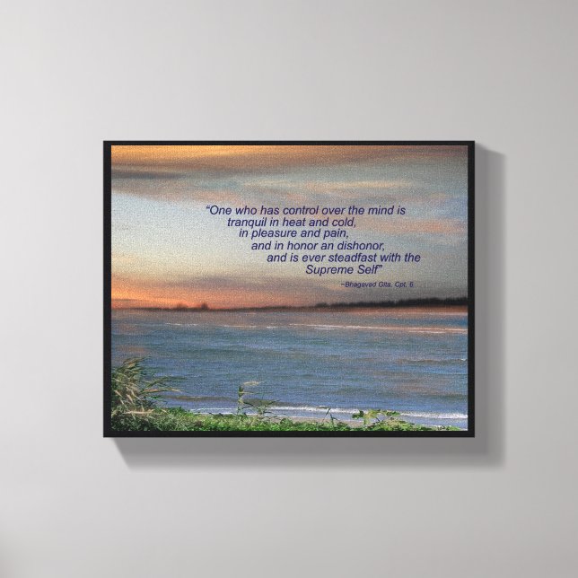 Bhagavad Gita Quote Canvas, “One who has control.. Canvas Print (Front)