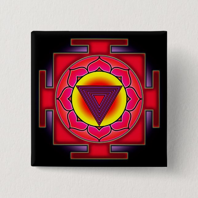 Bhairavi Yantra 15 Cm Square Badge (Front)