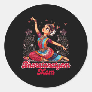 Bharatanatyam Dancing Dancer Indian Bharatanatyam  Classic Round Sticker