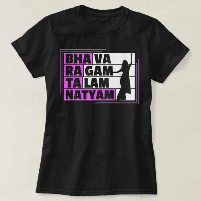 Bharatanatyam Design for a Bharatanatyam Dancer T-Shirt (Design Front)