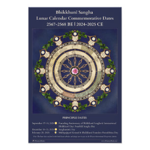 Bhikkhunī Sangha Lunar Calendar 2024-2025 Photo Print