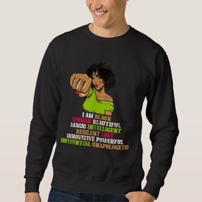 BHM Women Girls Gift Black History Month African A Sweatshirt (Front)