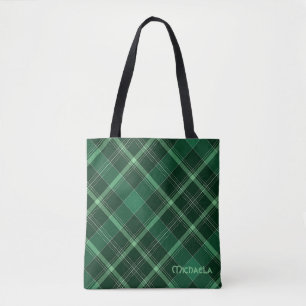 Bhreacain Uaine Plaid Tote Bag