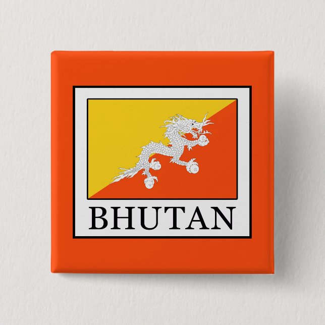 Bhutan 15 Cm Square Badge (Front)