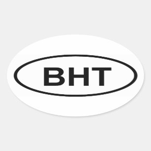 Bhutan "BHT" Oval Sticker