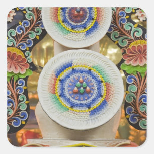Bhutan. Ceremonial cakes made by monks adorn the Square Sticker