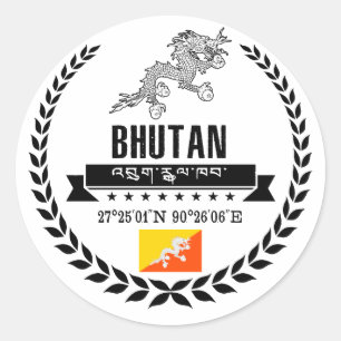 Bhutan Classic Round Sticker