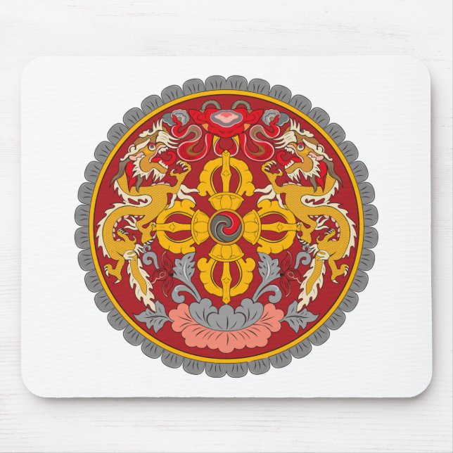 Bhutan Coat of Arms Mousepad (Front)