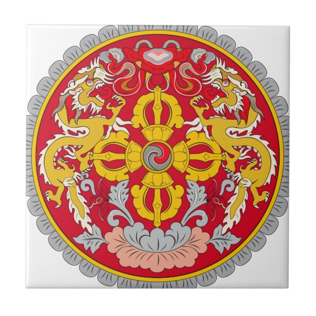 Bhutan Coat of Arms Tile (Front)