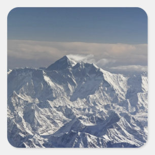 BHUTAN. Eternal snow on the Everest Mountain, Square Sticker