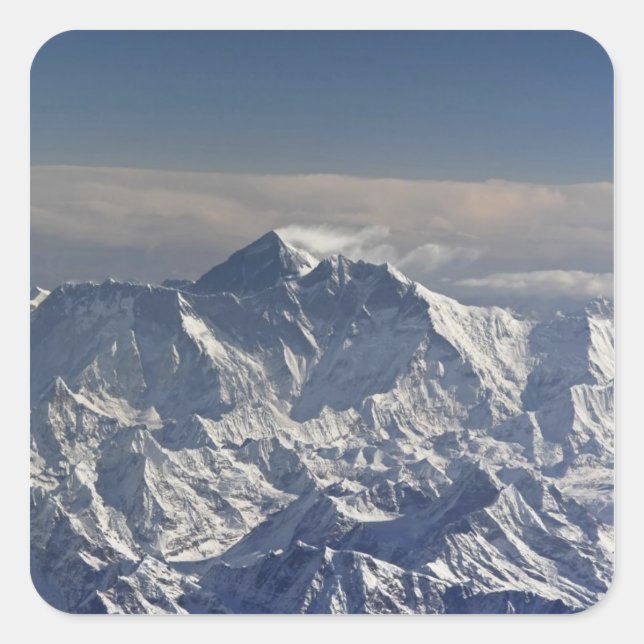 BHUTAN. Eternal snow on the Everest Mountain, Square Sticker (Front)