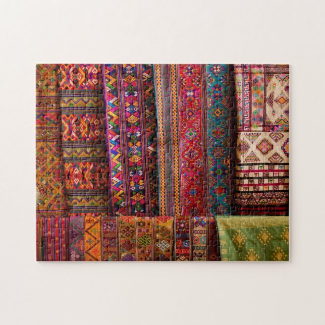 Bhutan fabrics for sale jigsaw puzzle (Horizontal)