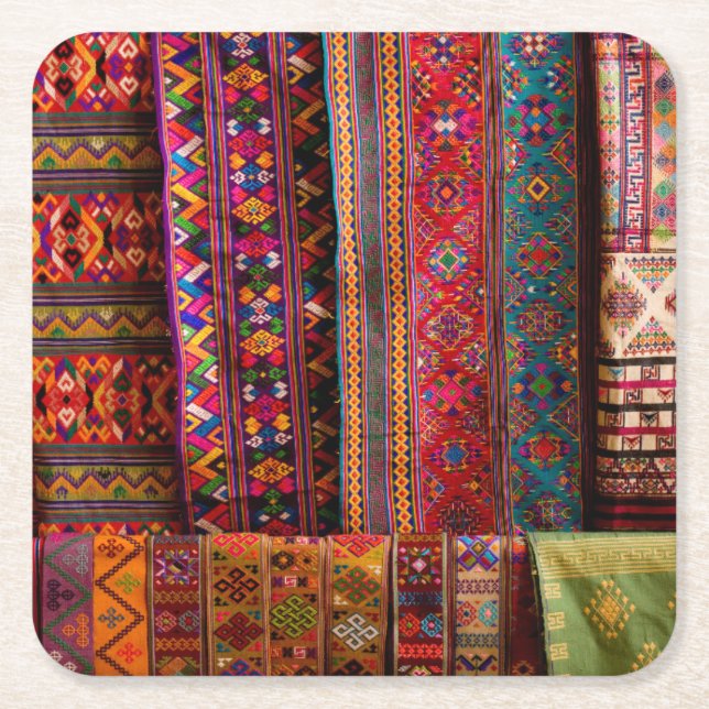 Bhutan fabrics for sale square paper coaster (Front)