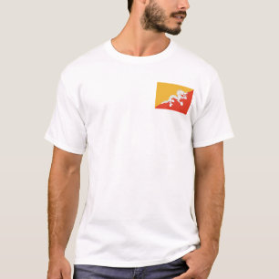 Bhutan Flag and Map T-Shirt