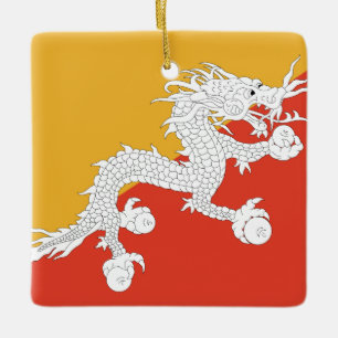 Bhutan Flag Ceramic Ornament