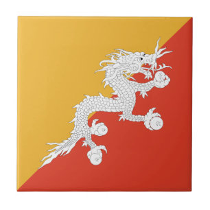 Bhutan Flag Ceramic Tile