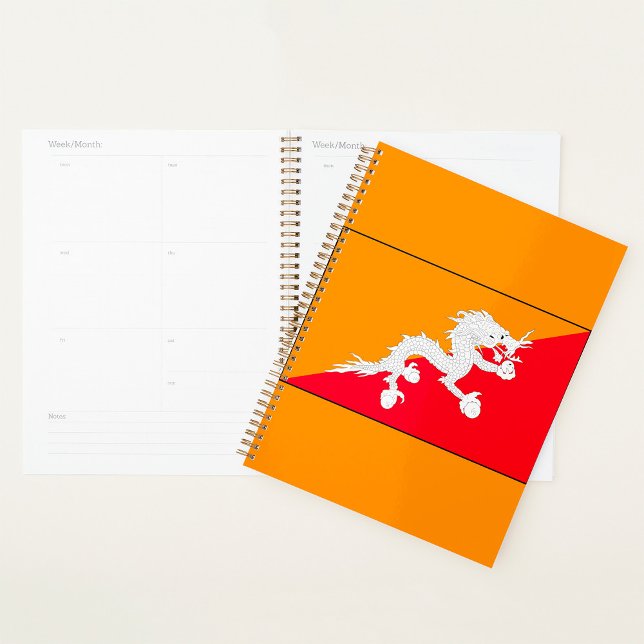 Bhutan Flag Design with White Dragon Planner (Creator Uploaded)