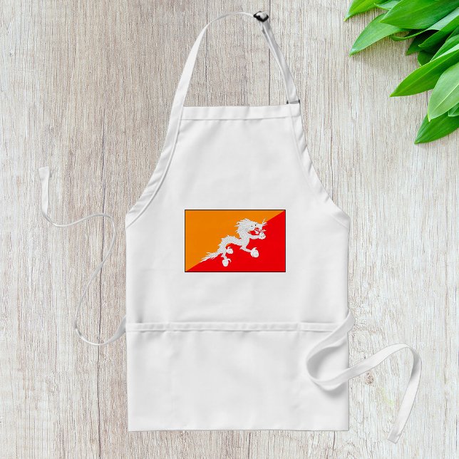Bhutan Flag Design with White Dragon Standard Apron (Creator Uploaded)