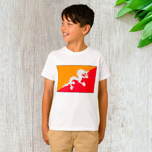 Bhutan Flag Design with White Dragon T-Shirt