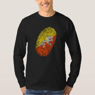 Bhutan Flag Fingerprint Premium T-Shirt