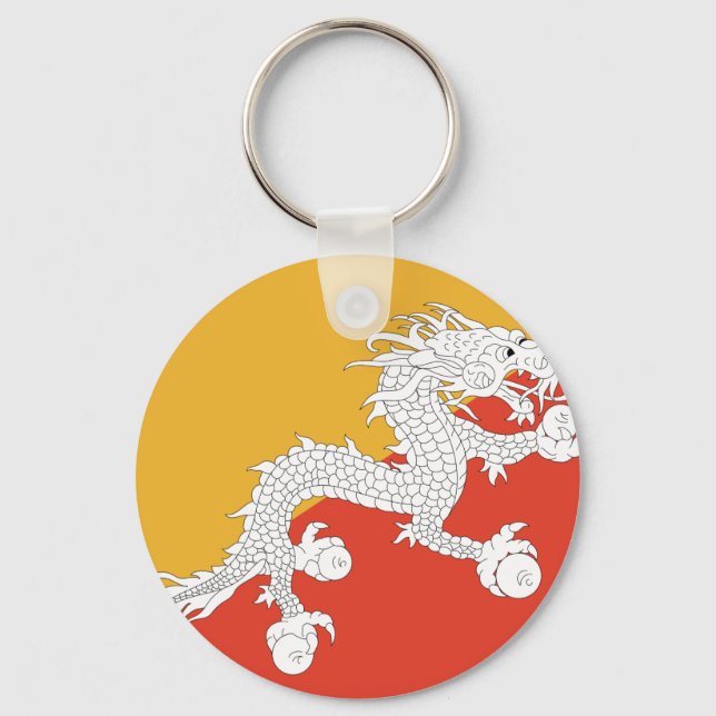 Bhutan Flag Key Ring (Front)