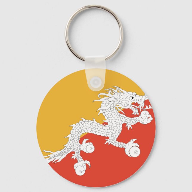 Bhutan Flag Key Ring (Front)