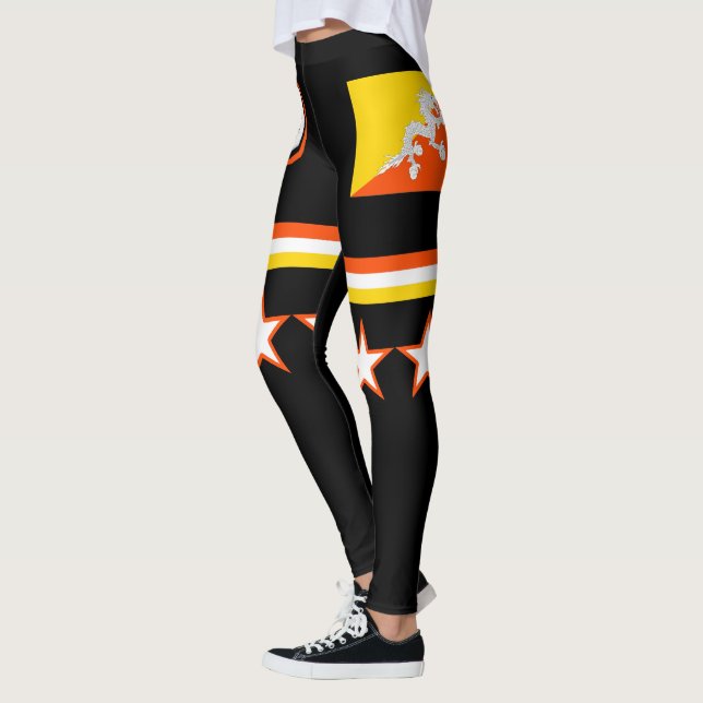 Bhutan Flag Leggings (Left)