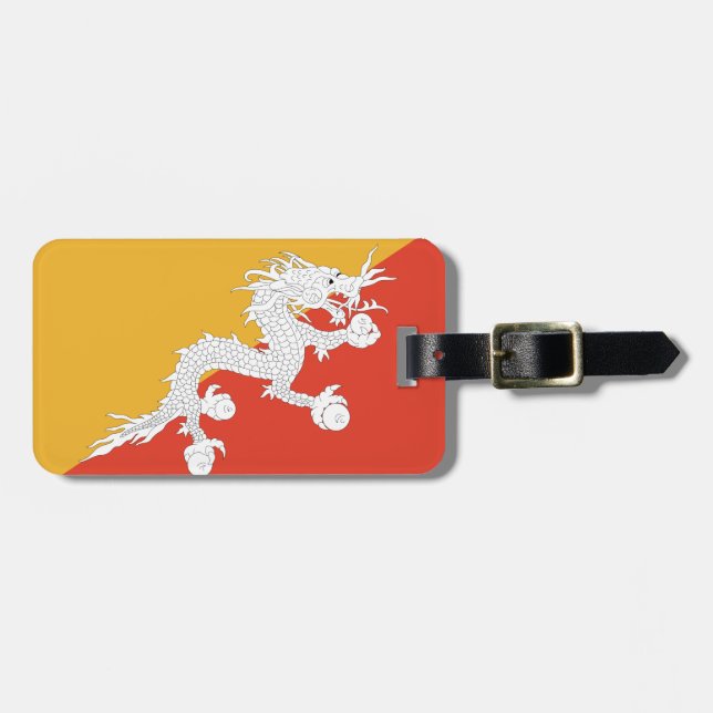 Bhutan Flag Luggage Tag (Front Horizontal)