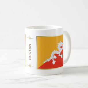 Bhutan Flag + Map Mug
