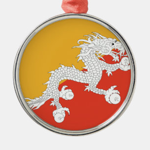 Bhutan Flag Metal Tree Decoration