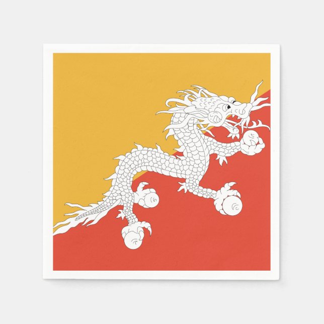 Bhutan Flag Napkin (Front)
