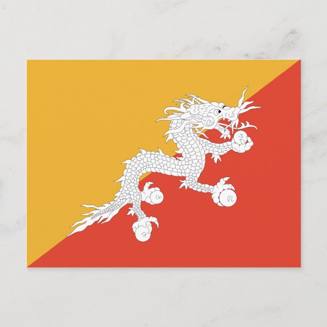 Bhutan Flag Postcard (Front)