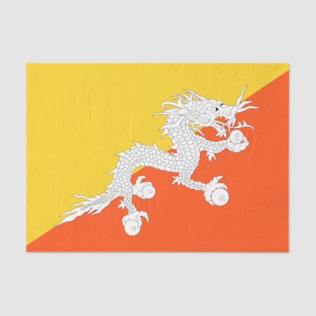 Bhutan flag postcard tissue paper (Front)