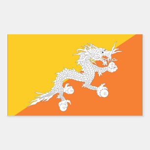 Bhutan Flag Rectangular Sticker