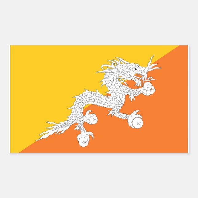 Bhutan Flag Rectangular Sticker (Front)
