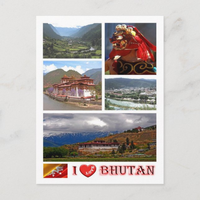 Bhutan - I Love - Postcard (Front)