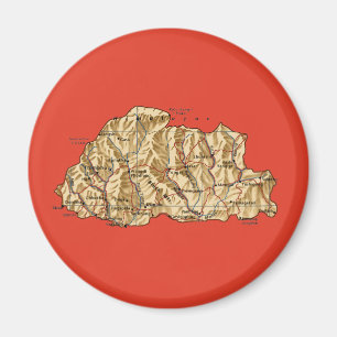 Bhutan Map Magnet