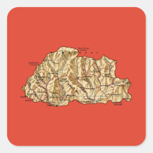 Bhutan Map Sticker