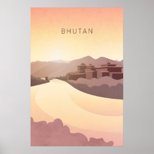 Bhutan Minimal Travel Poster