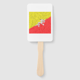 Bhutan Oil Painting Drawing Hand Fan