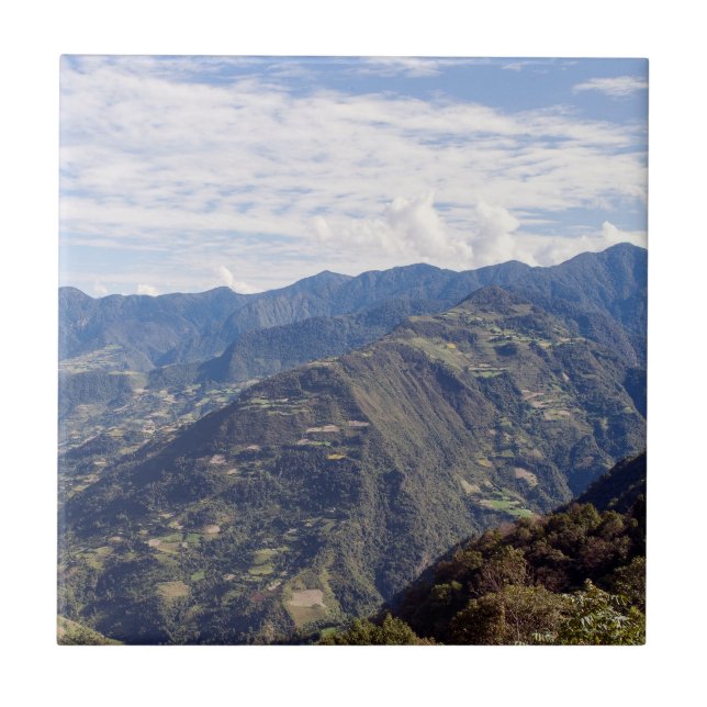 Bhutan peaceful eastern mountains - Himalaya Tile (Front)