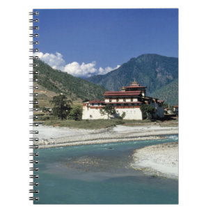 Bhutan, Punaka. The Mo Chhu River flows past Spiral Notebook