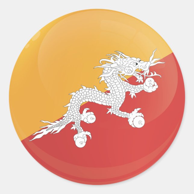 Bhutan  Round Icon Flag Classic Round Sticker (Front)