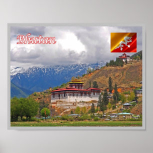 Bhutan - The Dzong in the Paro valley - Poster
