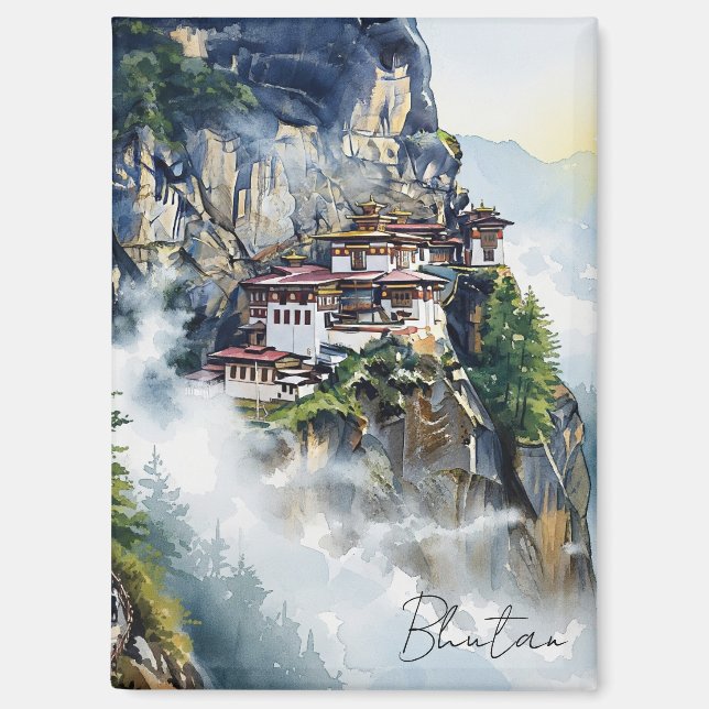 Bhutan Tiger's Nest Monastery Magnet (Front)